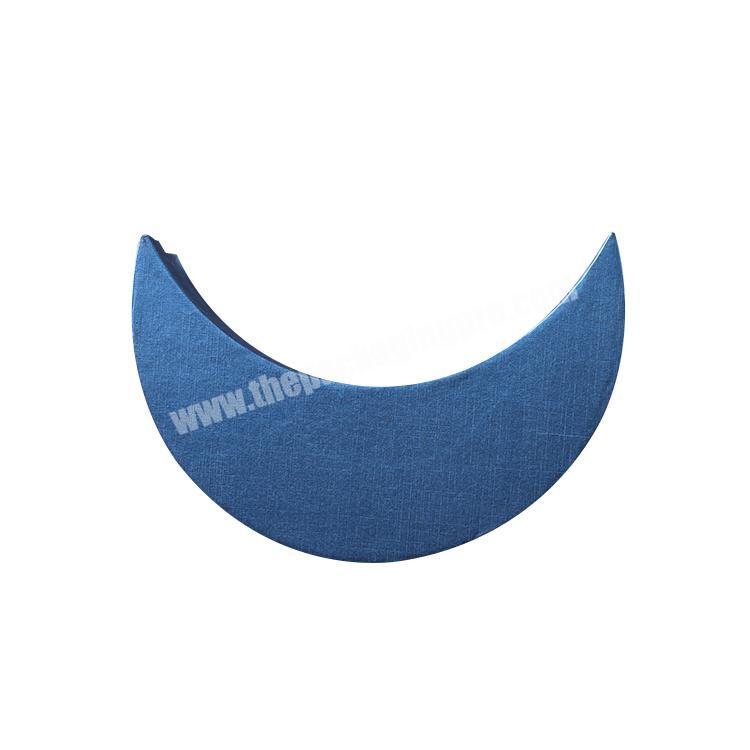 popular blue luxury creative custom logo moon-shaped gift box with PVC window