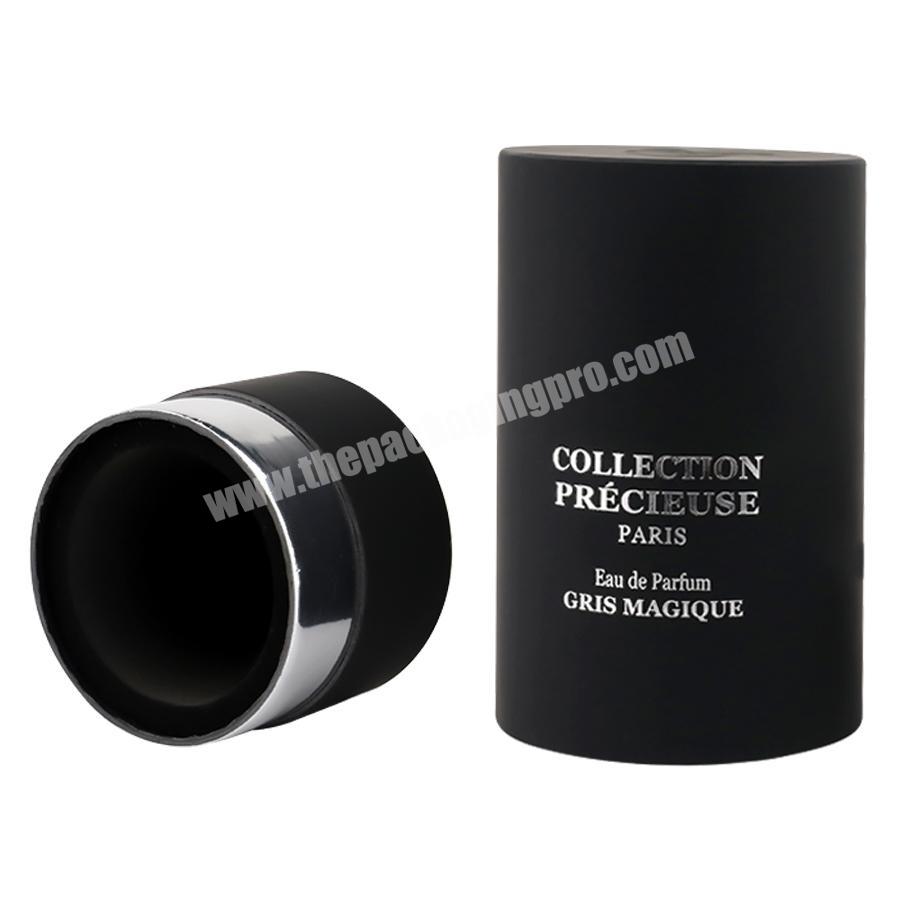 60ml cylinder black soft touch laminated balm lipstick packaging paper tube