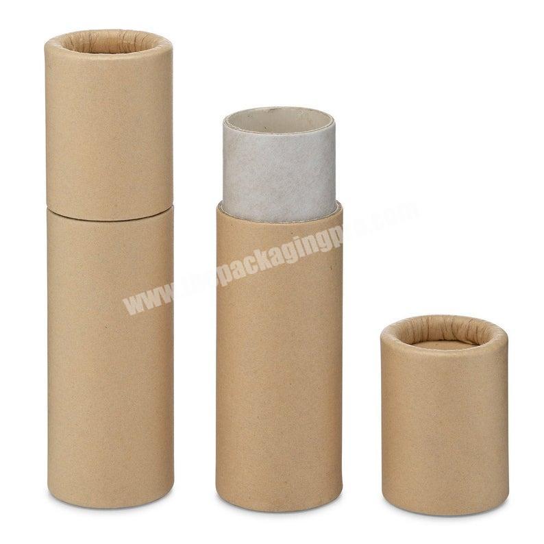 Biodegradable Cardboard Container Kraft Push Up Paper Tube For lipstick balm