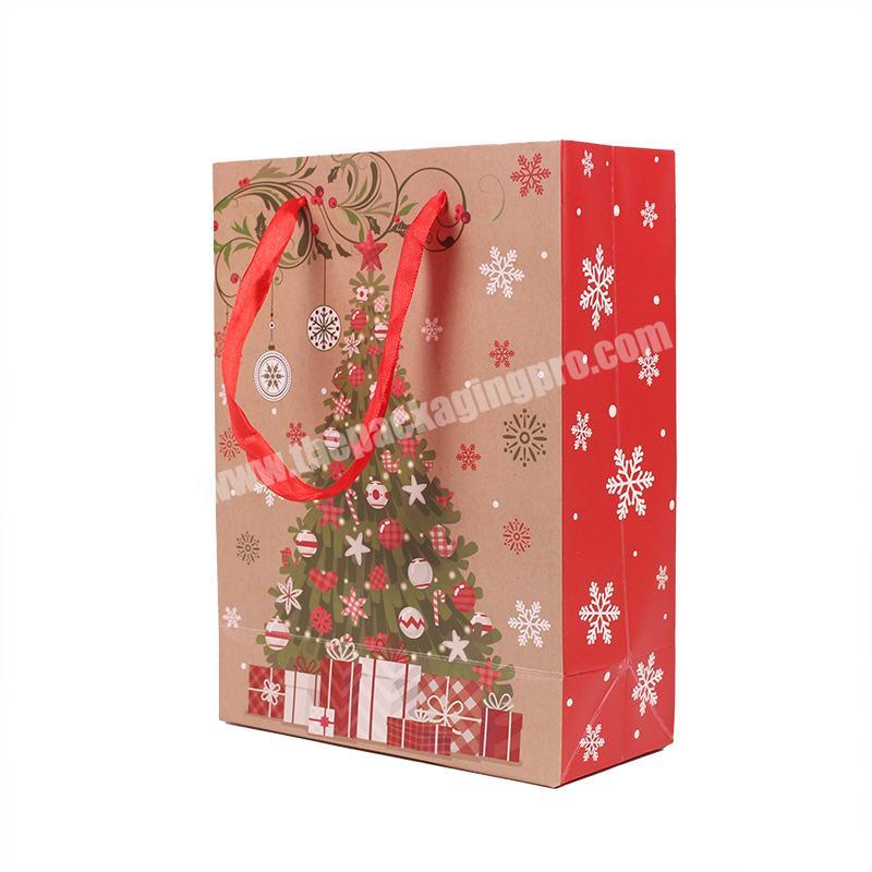Black Biodegradable Santa'S Elk Exquisite Christmas Paper Bagkraft Paper Gift Bag