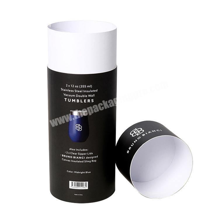Black Cylindrical Cosmetics Lip Gloss Cardboard Paper Tube Box Packaging