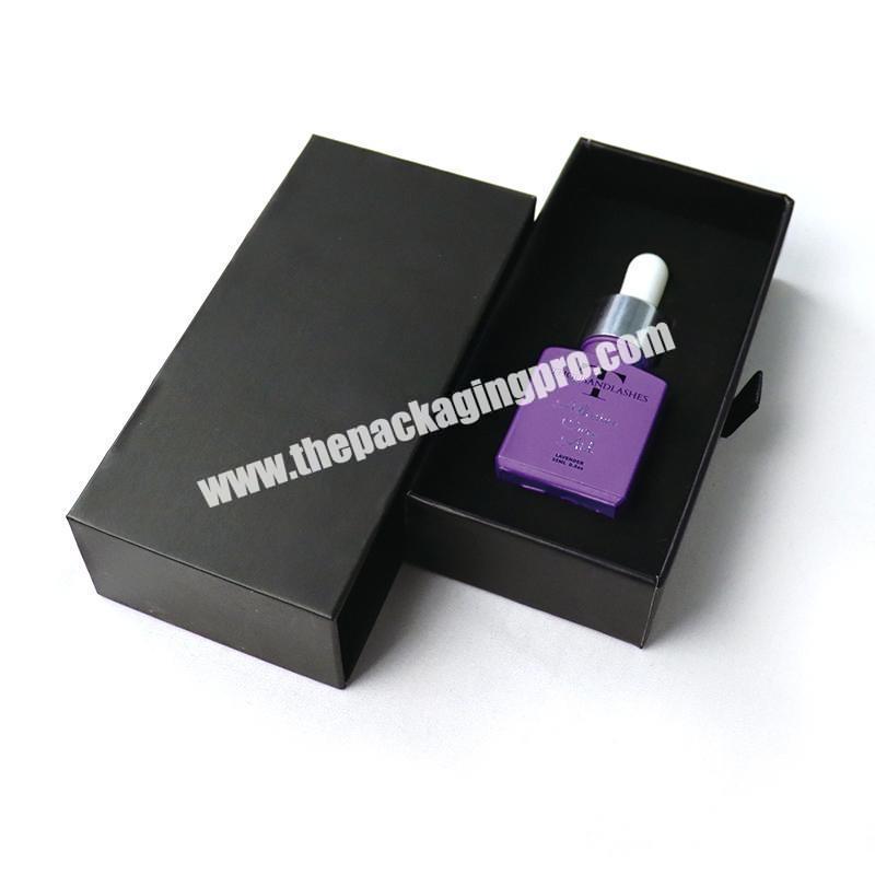 Black Drawer Cosmetic Box with EVA Foam inside Customized Gift Boxes Packages