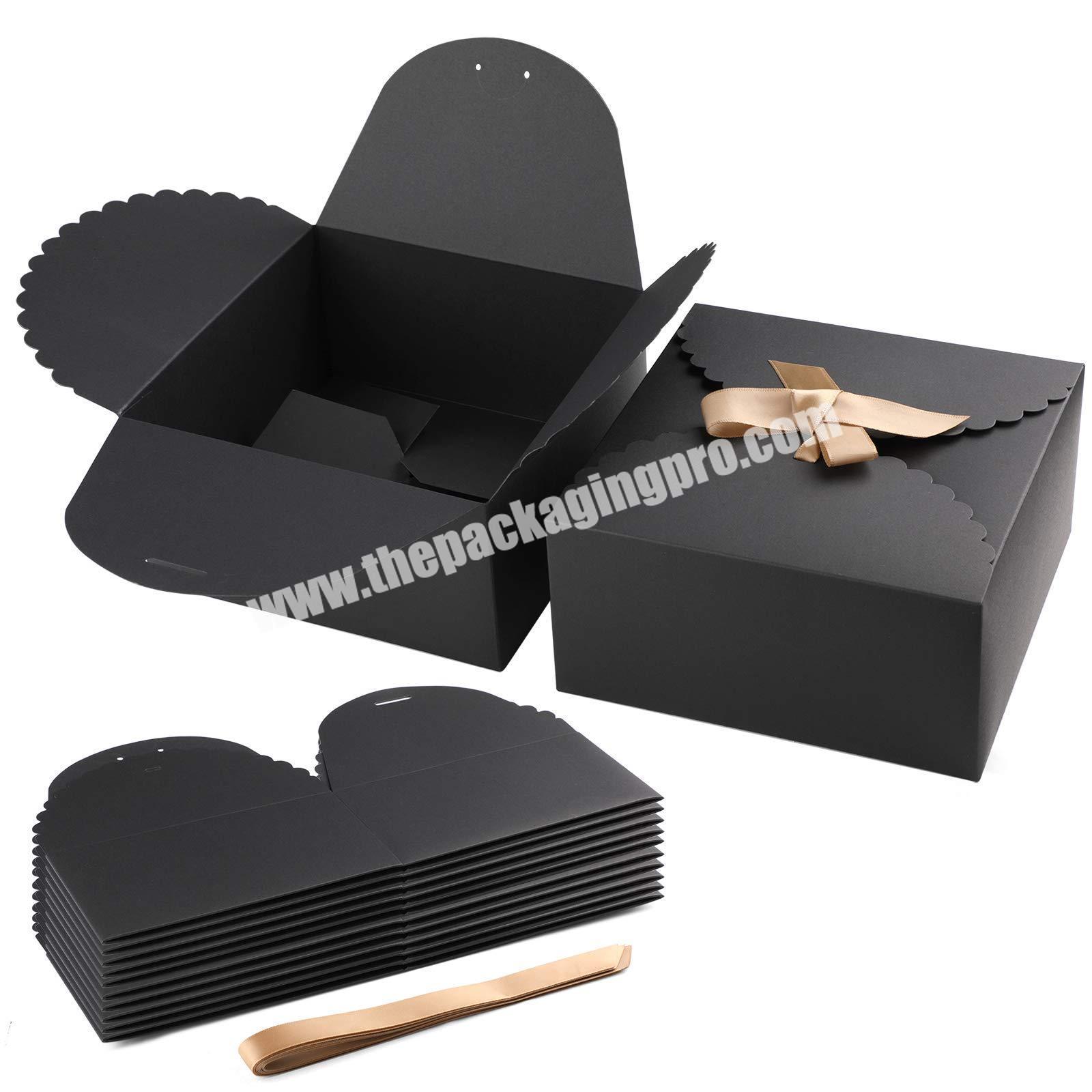 Black Large Gift Box Collapsible for with Crafting Bridal Birthday Party Christmas Father's Day Gift Boxes with Lid