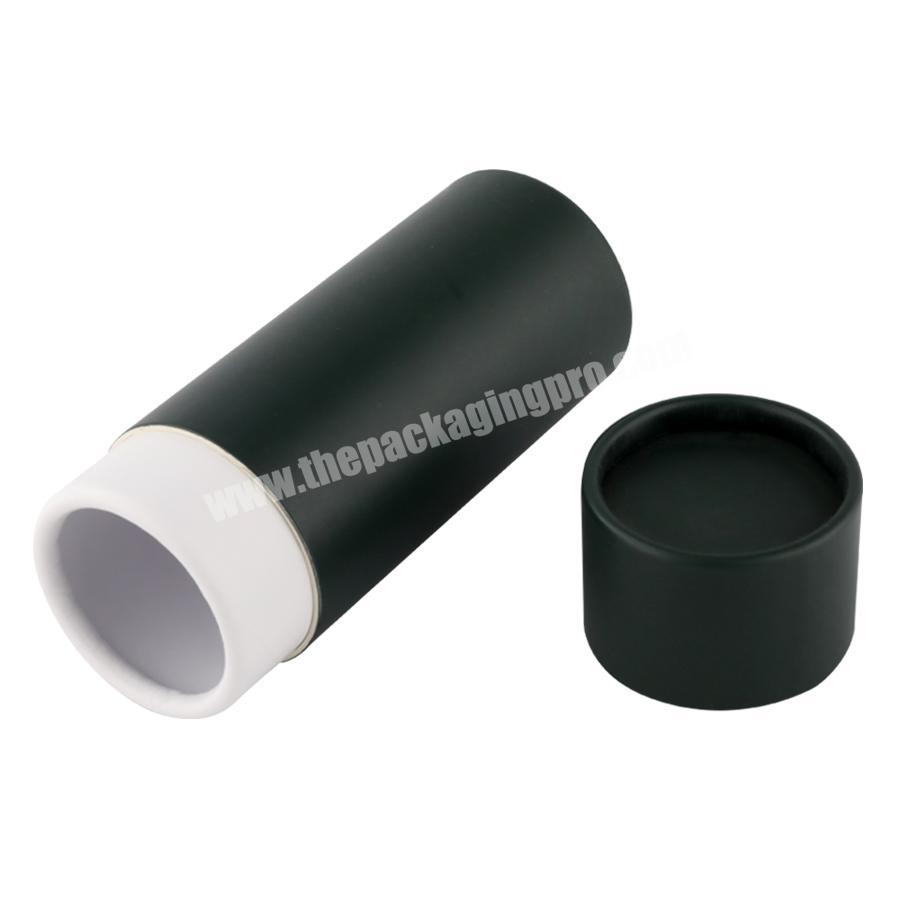 Black skincare kraft paper metal lid paper tube packaging