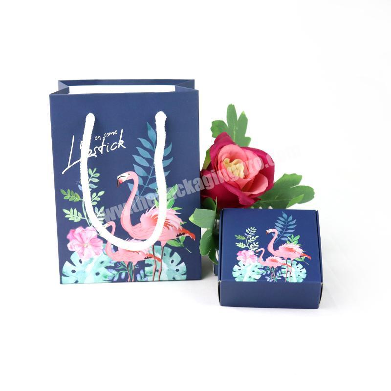 Blue Flamingo Square Soap Boxes Eco Friendly Artistic Cosmetic Gift Boxes Decorative