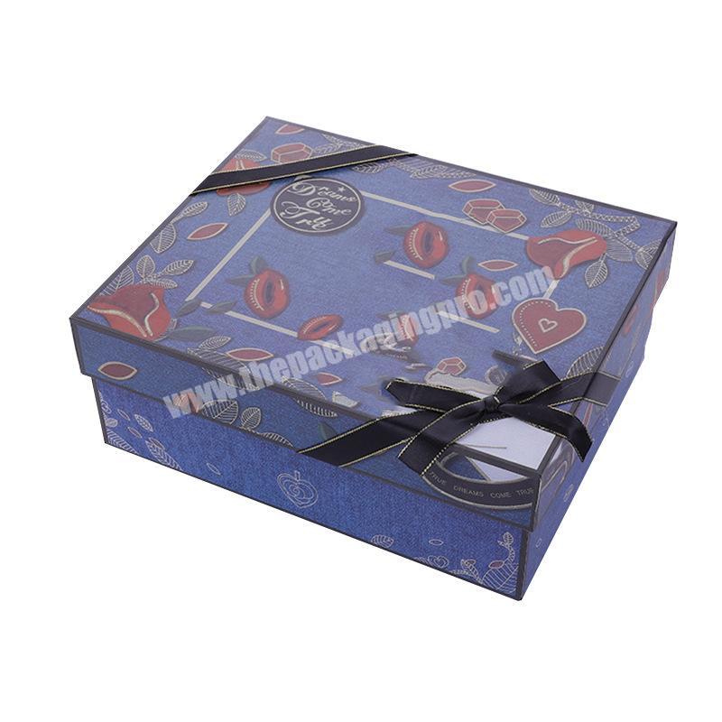Blue Rectangular Gift Custom Toy Marble Paper Heaven and Earth Cover Color Boxes For Blind Box