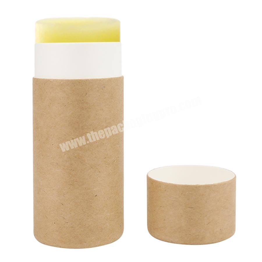Brown kraft paper eco friendly deodorant stick container push up paper tube packaging