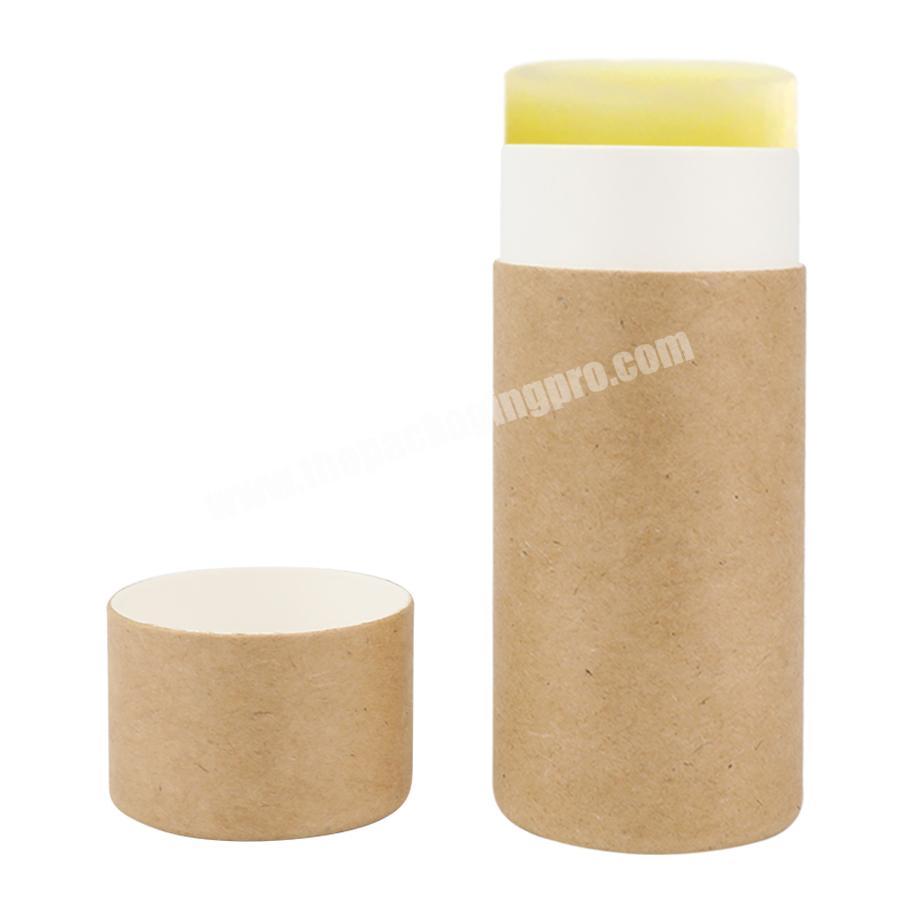 Brown kraft paper eco friendly deodorant stick container push up paper tube packaging