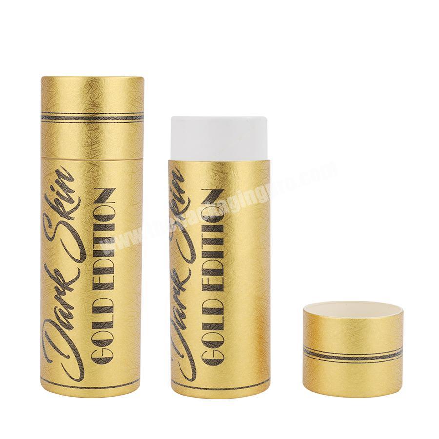 CMYK color custom gold color for oil bottle cosmetic products round paper tube eco friendly paper cylinder tea package