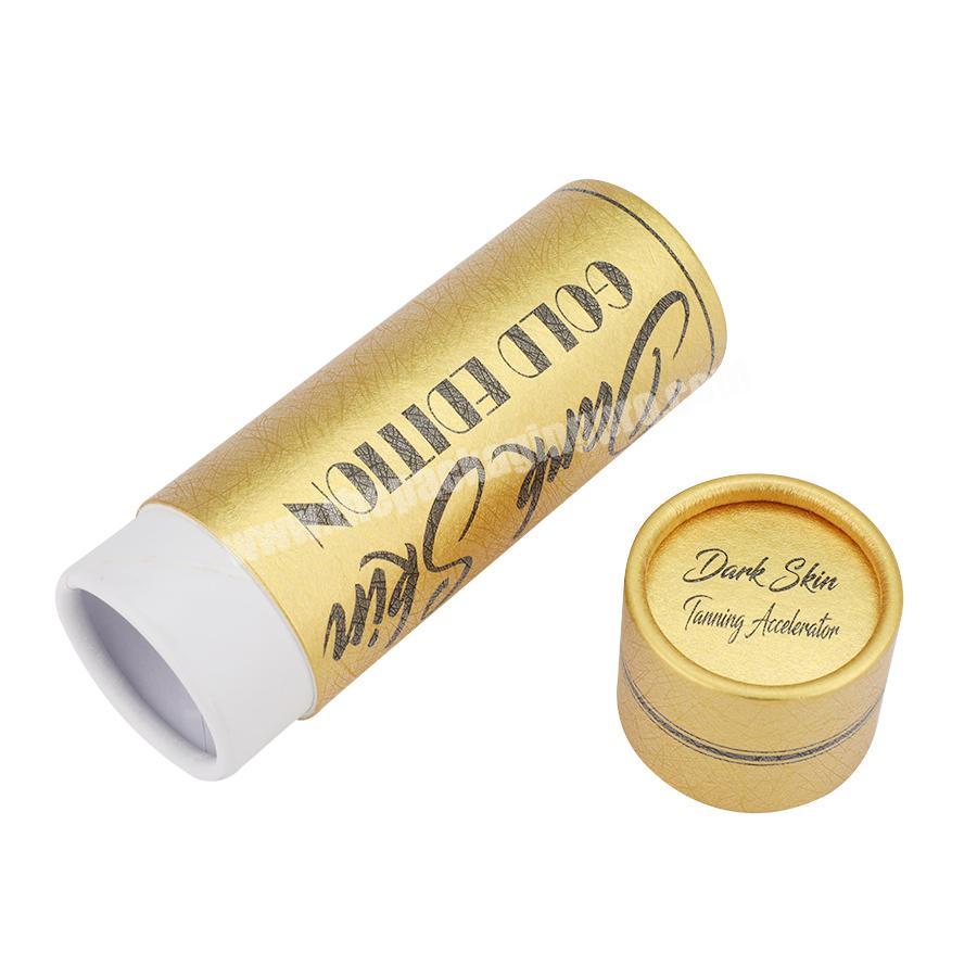Cmyk Color Custom Gold Color For Oil Bottle Cosmetic Products Round Paper Tube Eco Friendly Paper Cylinder Tea Package