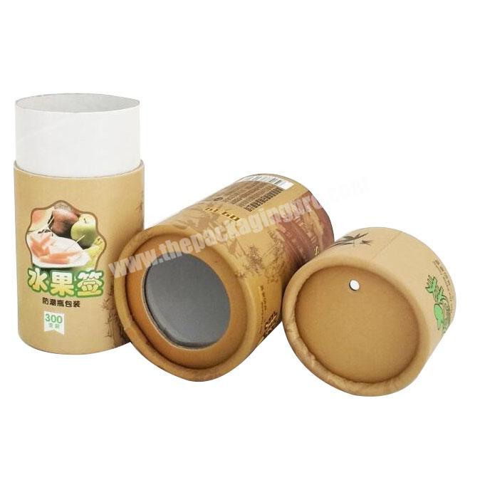 Cheap Price print round Kraft Cardboard Paper Tube With Lid for Fruit stick Packaging box