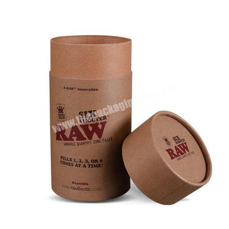 China Custom Beautiful Design Kraft Brown Round Cylinder Small Packaging Gift Box Recycle Craft Paper Tube