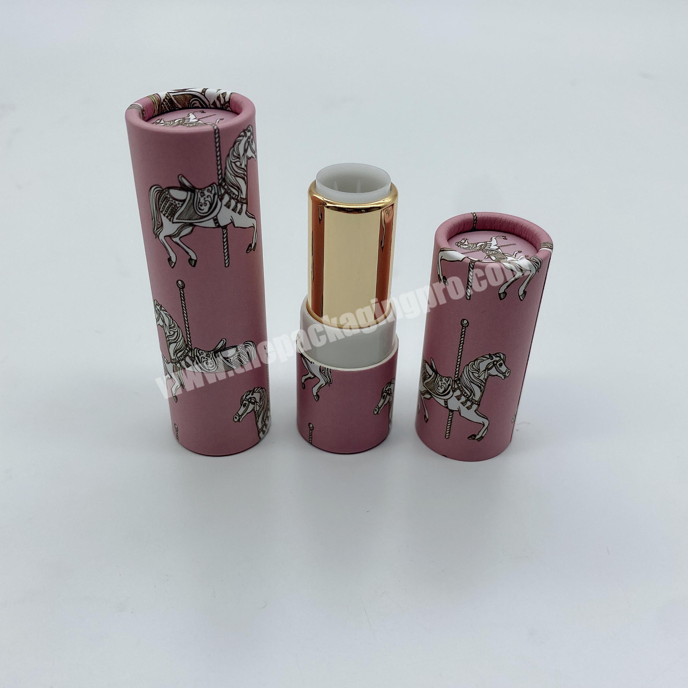 China Manufacturer Empty Kraft Paper Push Up Cylinder Box For Lipstick Tubes Packaging