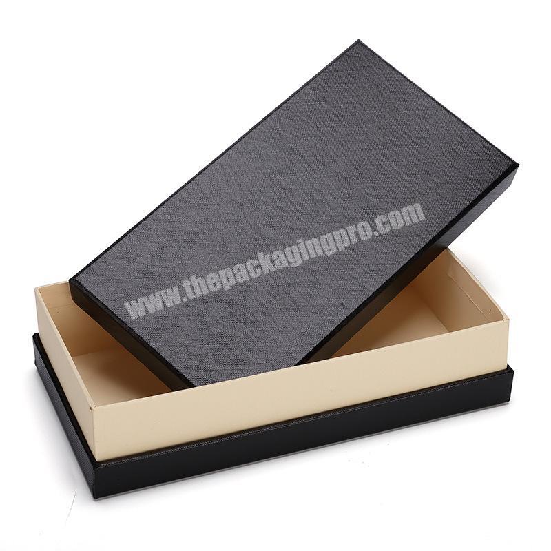 China Supplier Custom Logo Black Gift Paper Box For Wallet Rigid Gift Box Cardboard Packaging