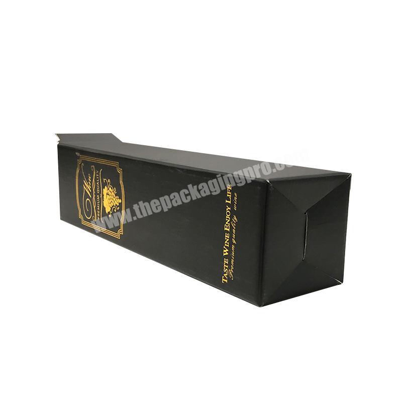 Factory China wholesale biodegradable hot stamping foldable gift individual corrugated wine bottle packing box