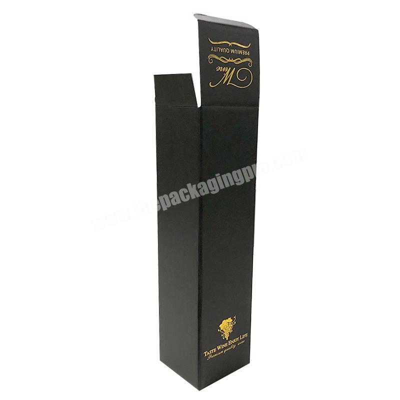 Supplier China wholesale biodegradable hot stamping foldable gift individual corrugated wine bottle packing box