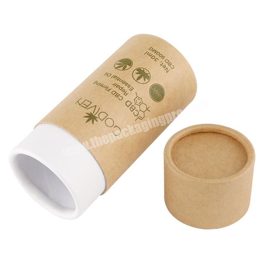 Chinese supplier craft paper packing brown silk printed cylinder tube kraft paper packaging