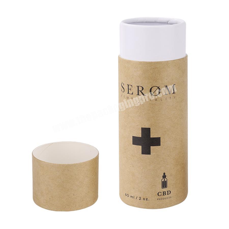Chinese supplier craft paper packing luxury carton cylinder brown cardboard tube essential oil cylinder box