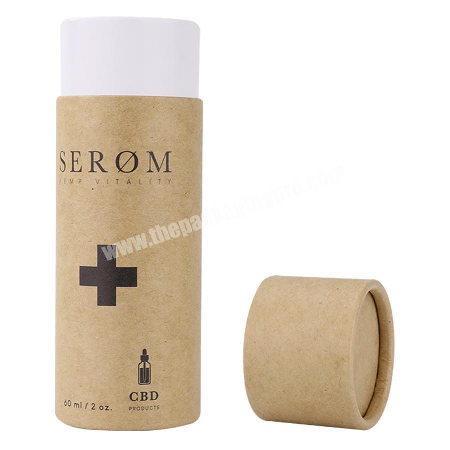 Chinese supplier craft paper packing luxury carton cylinder brown cardboard tube essential oil cylinder box