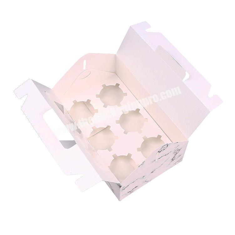 Clear Plastic Biodegradable Marble Foldable White Cup Cake Box With Window