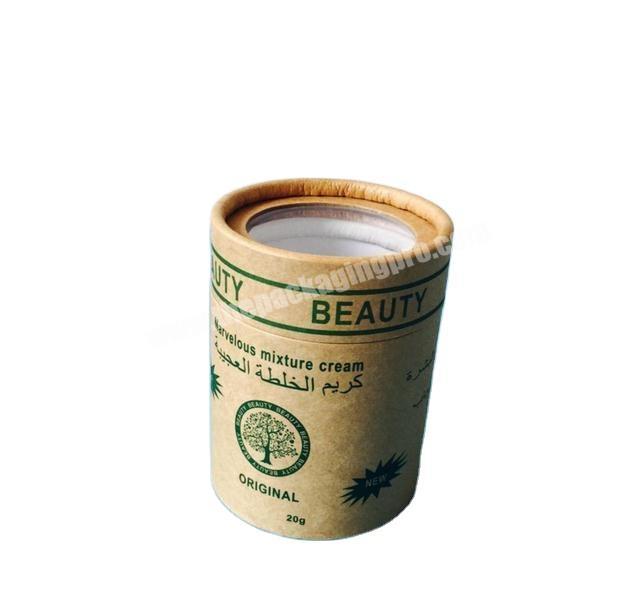 Biodegradable kraft paper tube with transparent top