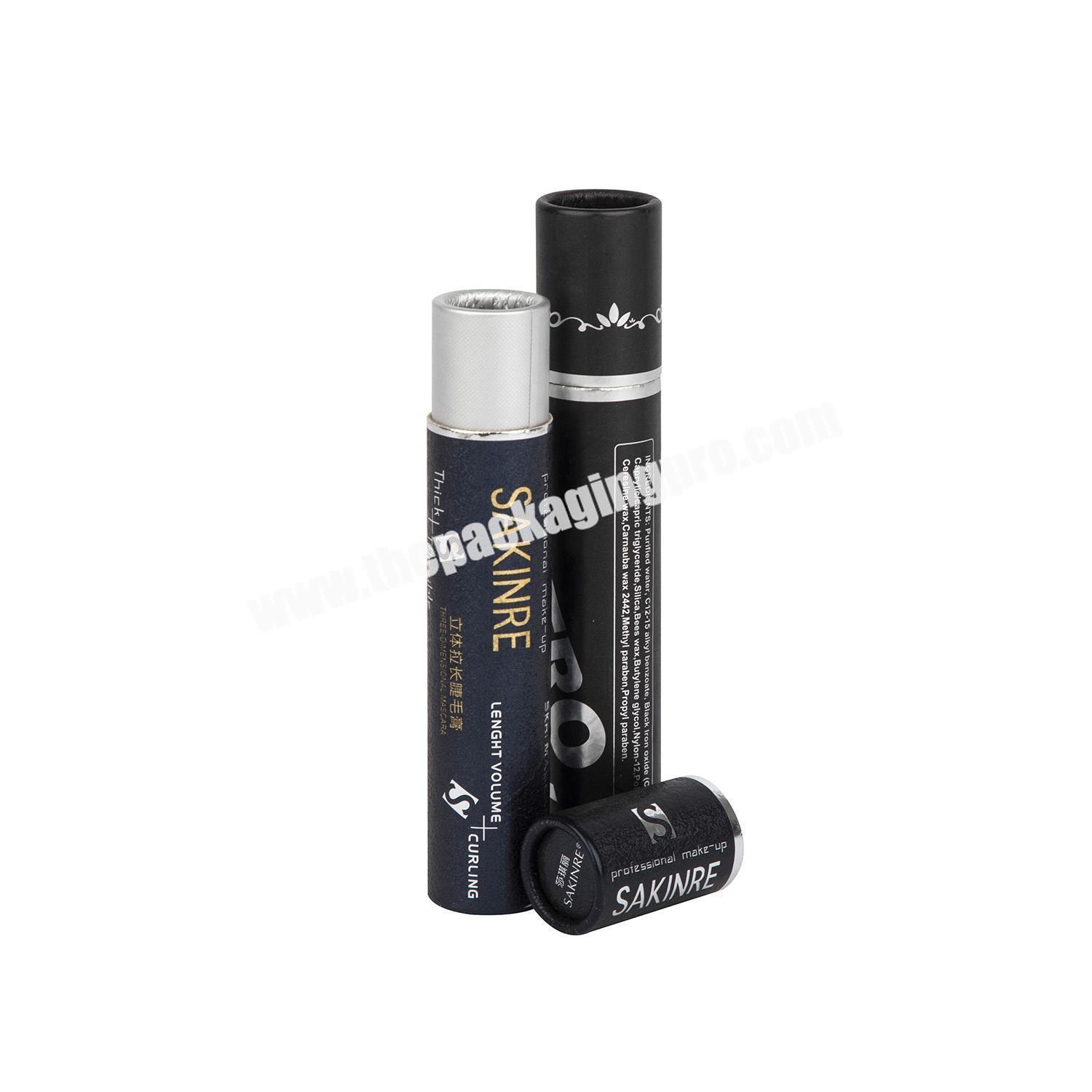 Custom 0.3 oz matt black colour cardboard paper lip balm tubes