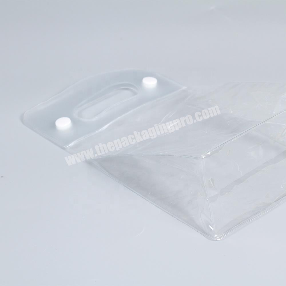 Custom Snap Button Clear PVC Tote Bag with Handle - China Bag and Plastic Tote  Bag price
