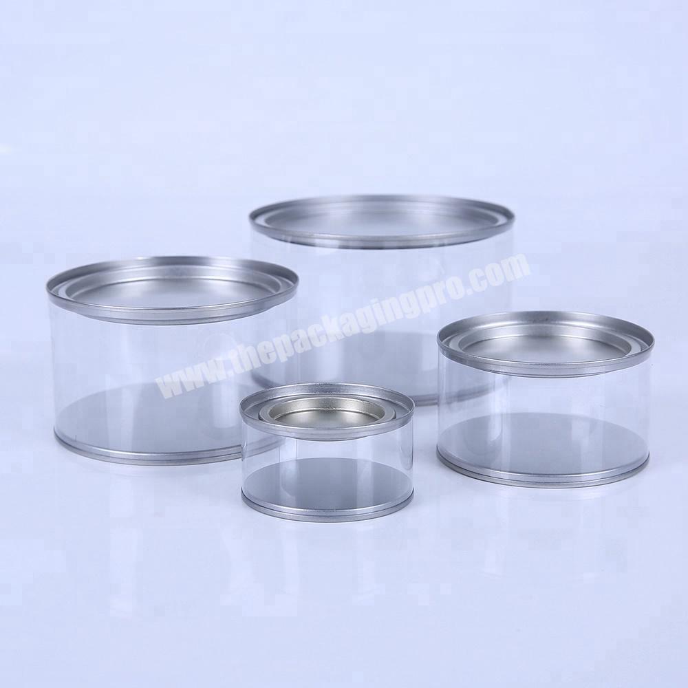 Custom Clear Plastic Tube with Disposable Tin Lid for Gift Packaging