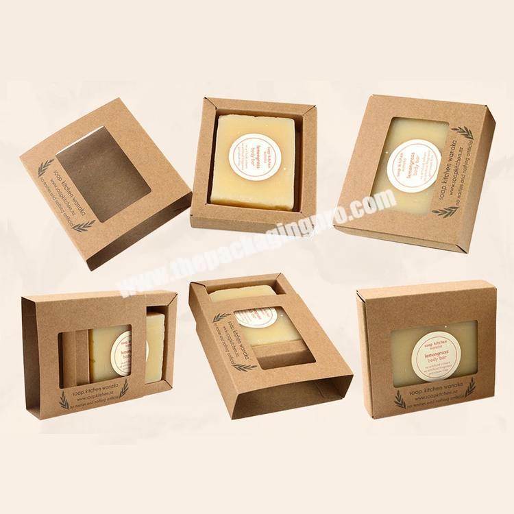 Custom Kraft Paper Soap Cardboard Box Packaging with PVC Window