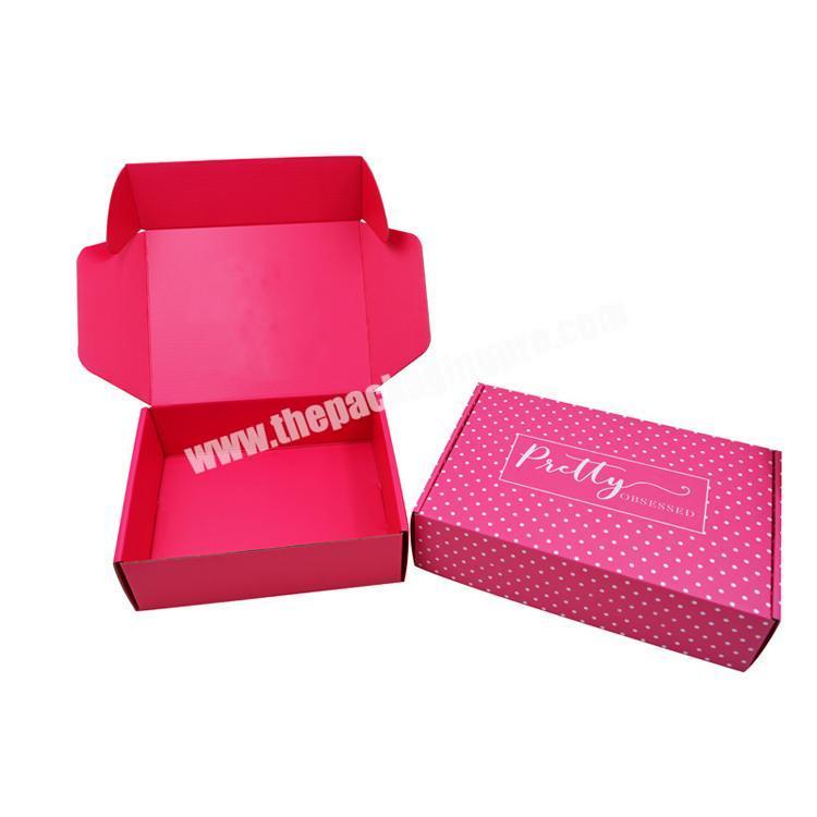 Custom Logo Empty Pink Corrugated Mailer Shipping Delivery Cosmetic Packaging Boxes