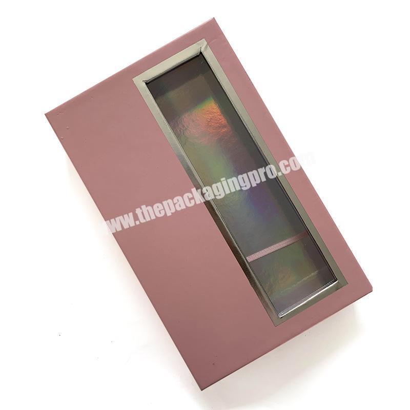 Custom Logo Pink White Empty Paper Folding Eyelash Packaging Box