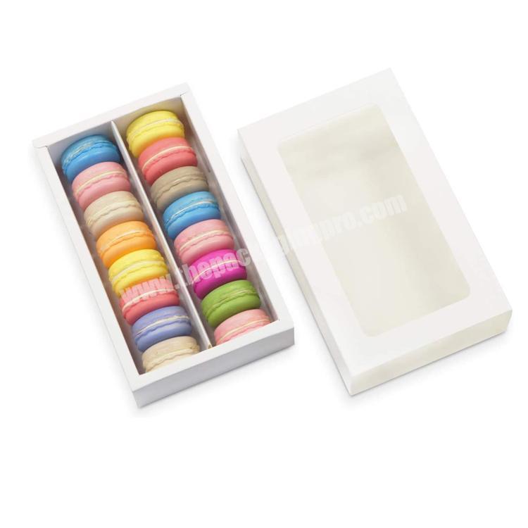Custom Portable 12 Macaron Paper Storage Packaging Box with Clear Window