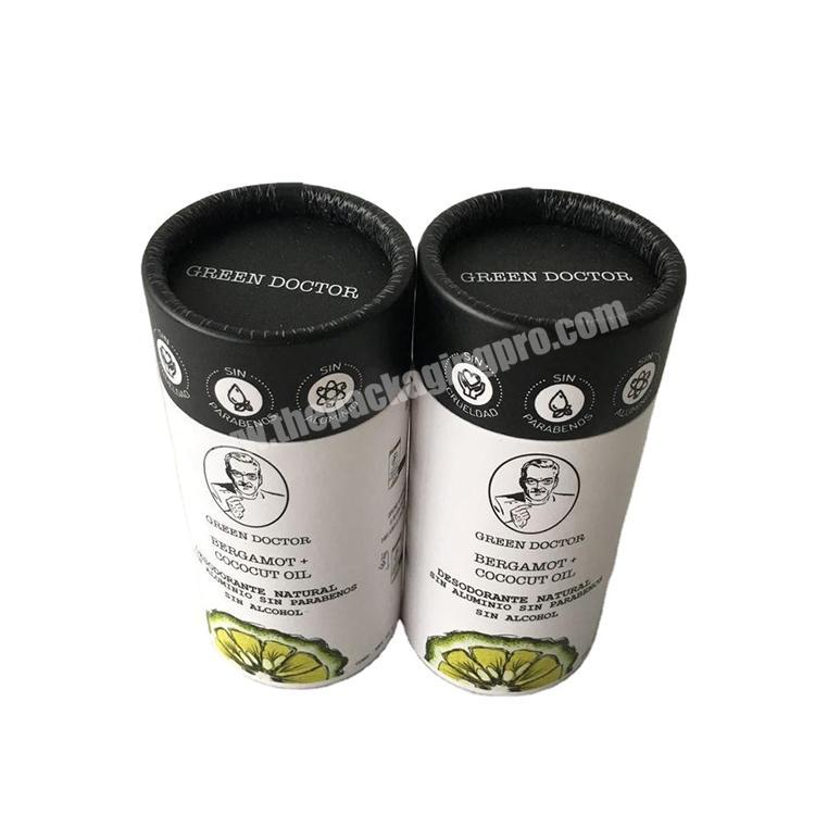 Custom Printed Biodegradable Carft White Paper Tube Tube With Easy Open Lid For Tea Packing