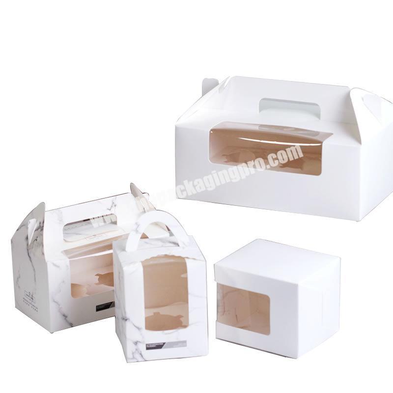 Custom Printed Cardboard Clear Cake Gift Box With Handle With Window