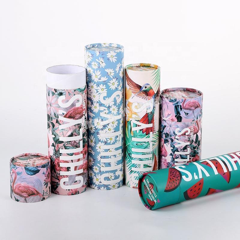 Custom Printed Cup,Bottle,Mug,Glass,Tumbler Packaging Paper Cardboard Gift Tubes cardboard tube container