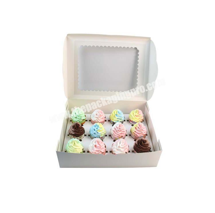 Custom Printed Disposable Clear 12 Cupcake Boxes With Ribbon