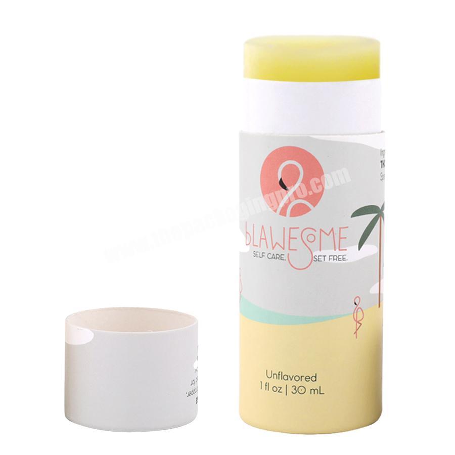 Custom Printed Empty Eco Friendly packaging for body balm colorful push-up deodorant paper carton lipstick tube paper