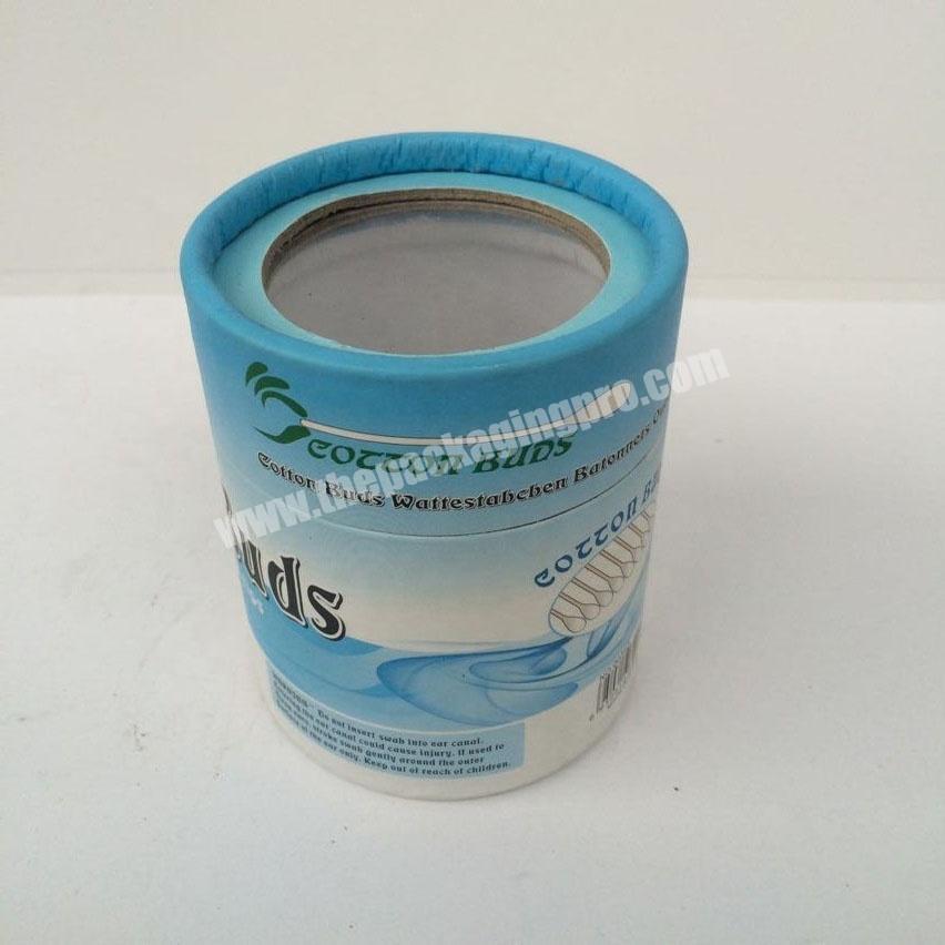 Custom Printed Paper Packaging Tube For Makeup Cotton Swab/Pad