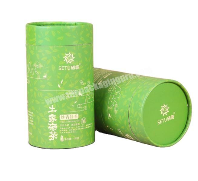 Custom Printed Round Cylinder Recycled Kraft Craft Paper Push Up Tube Packing For Tea