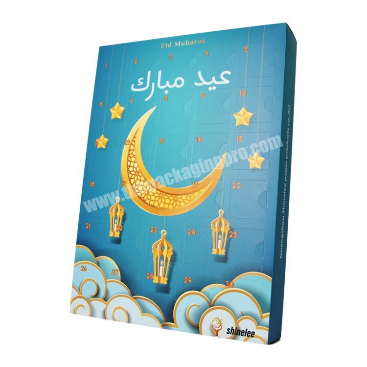 Muslim Design Simple Shaped Paper 30 Days Gift Set Ramadan Advent Calendar Packaging Box