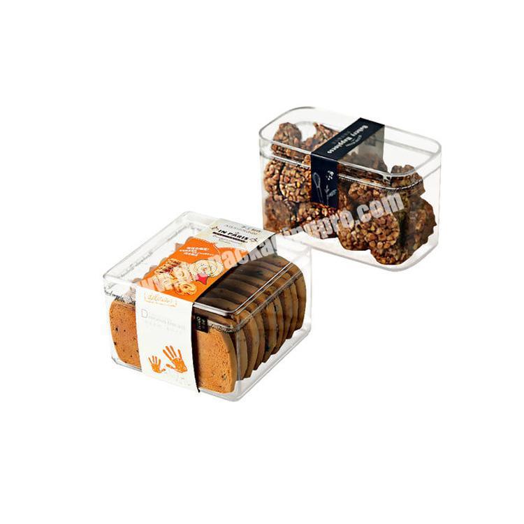 Clear Plastic Cookies Storage Box Biscuits Baking Cake Dessert Food  Container