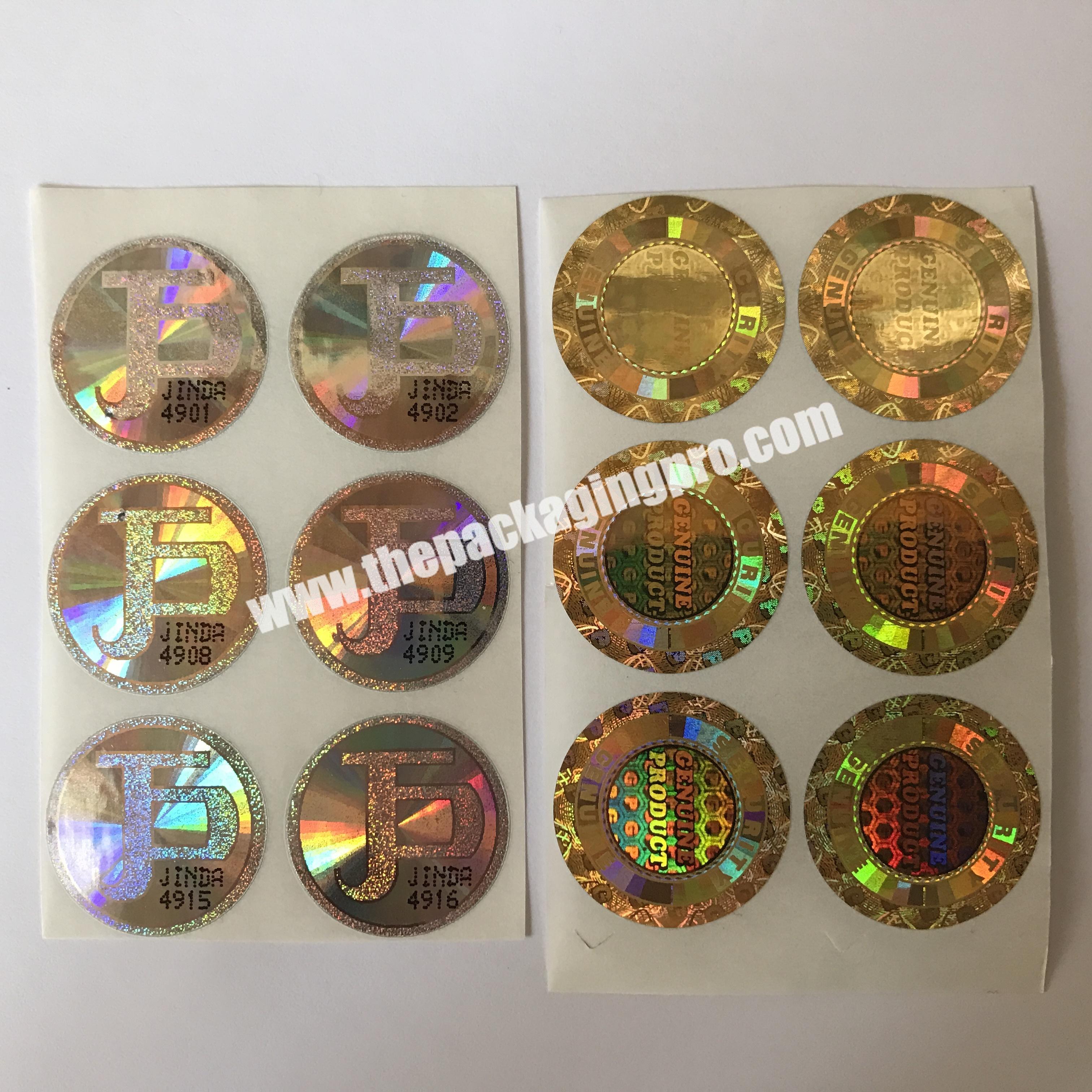 Custom authenticity 3d hologram sticker with serial number