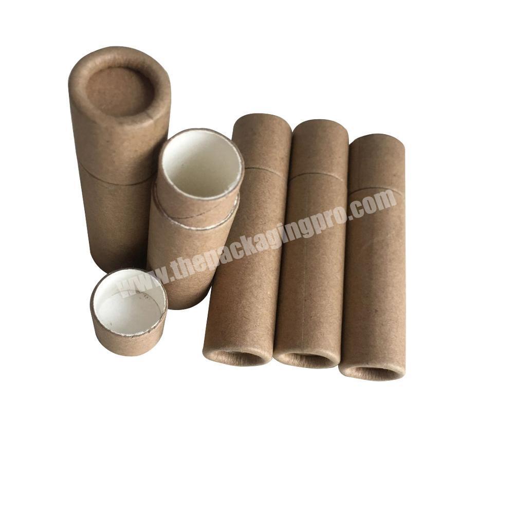 Custom biodegradable solid perfume kraft paper tube for packaging essential oil lip balm