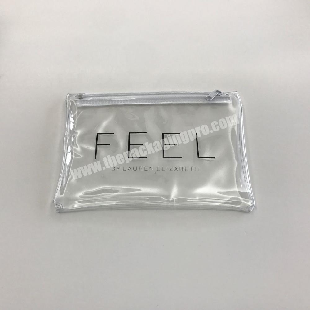 Custom black color printing plastic transparent pvc zipper bag