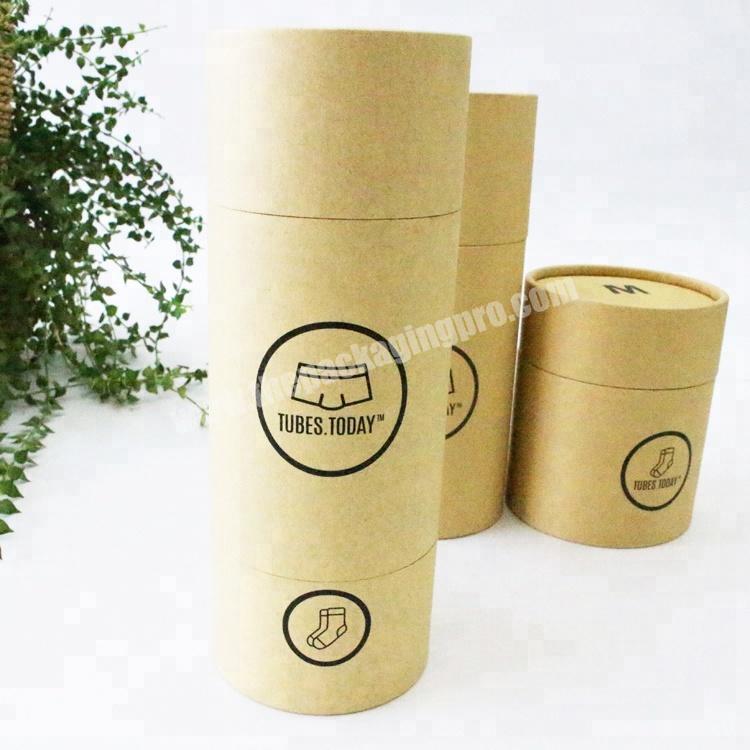 Custom brown kraft paper tube packaging for socks