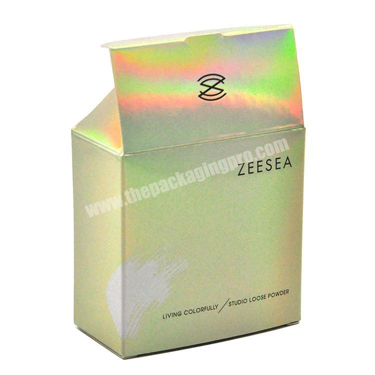 Custom design small medium laser sterling silver holographic gift packaging rainbow paper box