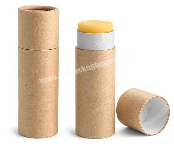 Custom full color printed cosmetics cylinder packaging round push up lip balm paper tube