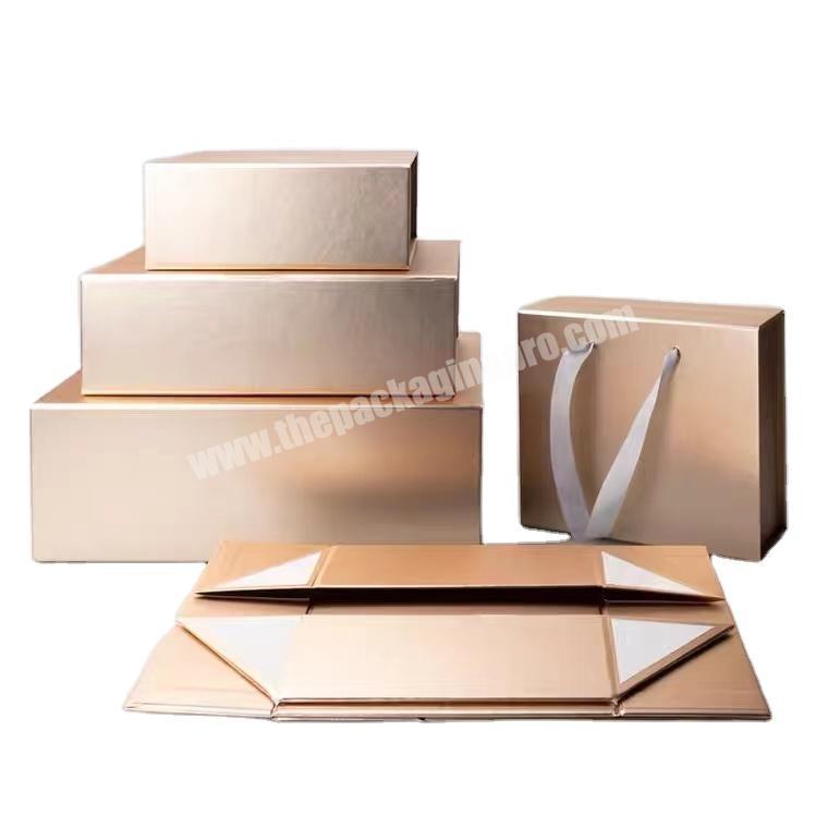 Custom logo cardboard paper magnetic foldable packaging gift boxes