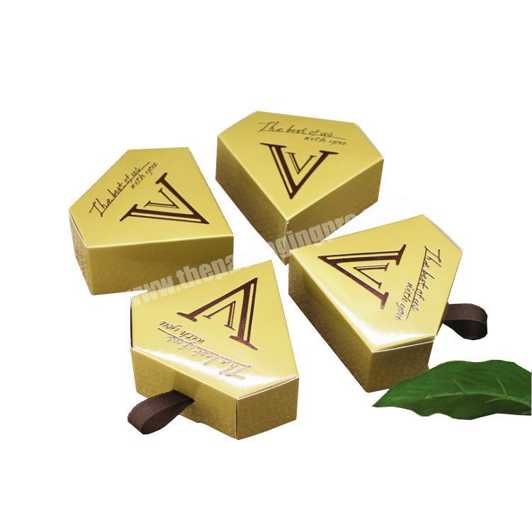 Custom Logo Gold Pentagon Brilliant Shape Chocolate Packaging Boxes Design Templates Box
