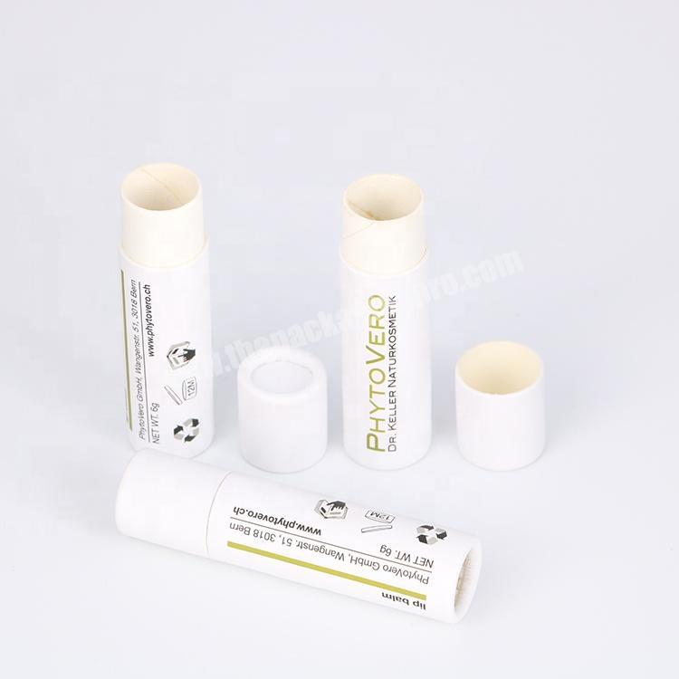 Custom logo kraft Cosmetic white cardboard push up recycled paper tubes box for lip gloss packaging